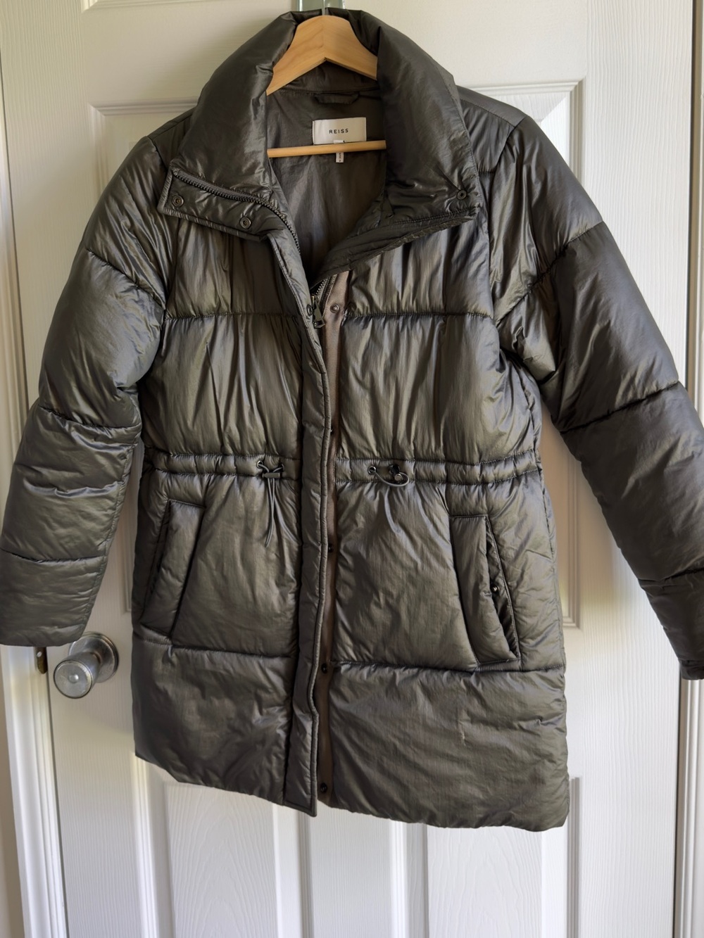Reiss Olive Quilted Puffer Jacket